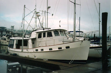 Olean and her paravane rig.