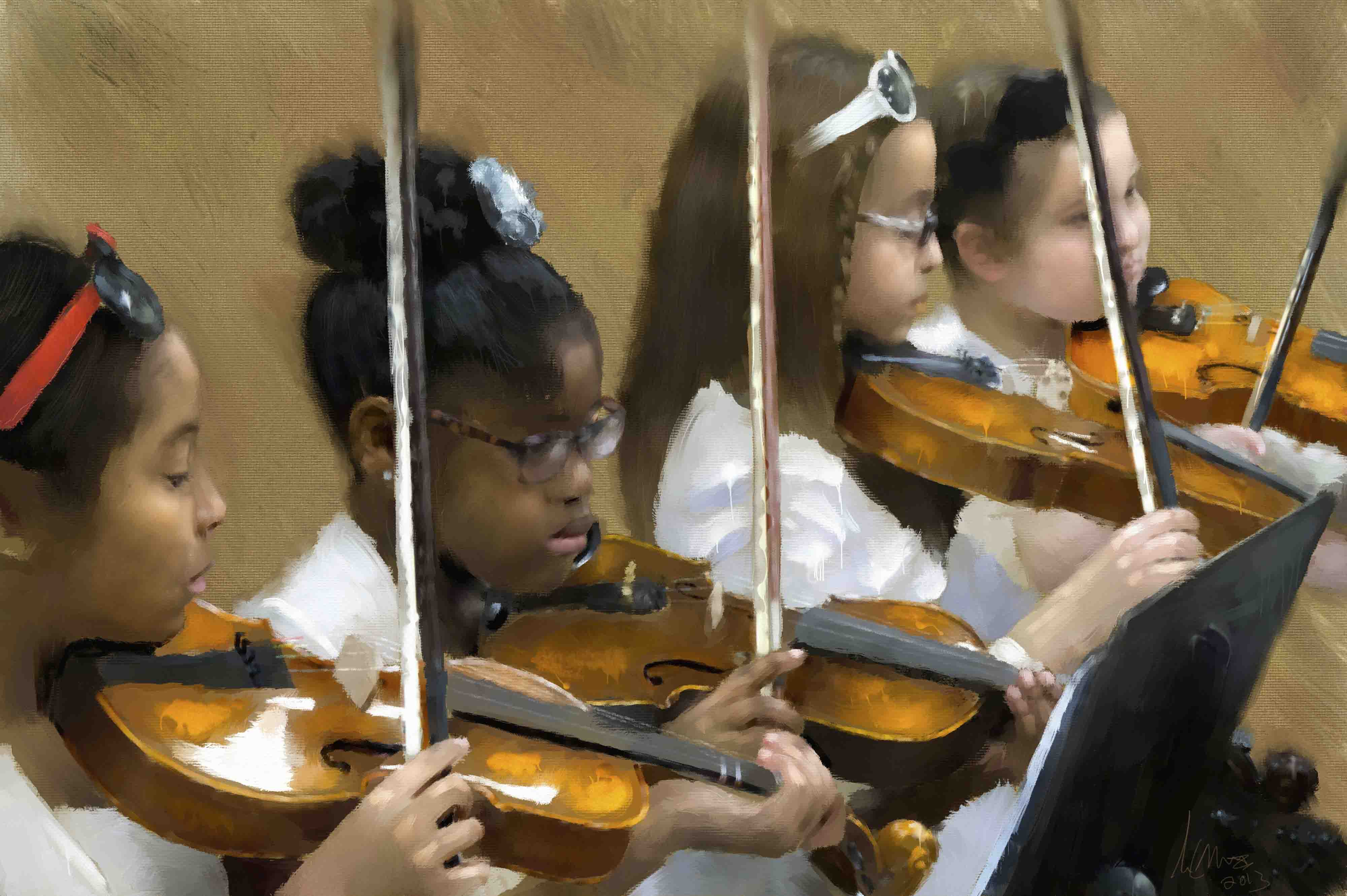 Students Playing Violins