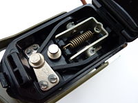 Czech Morse Key showing adjustment screws