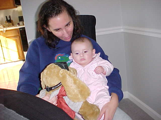 Jocelyn with a stuffed dog