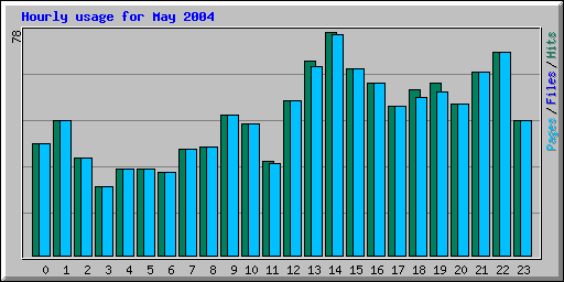 Hourly usage for May 2004
