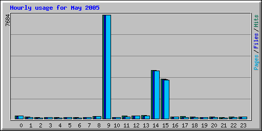 Hourly usage for May 2005
