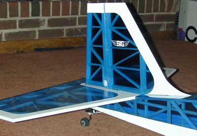 Tail detail - see toothpick hinging on fin trailing edge