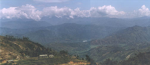 panoramic view of himalayas, from nagarkot