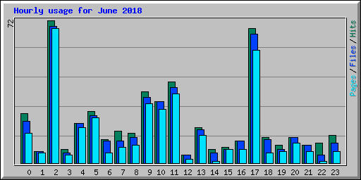 Hourly usage for June 2018