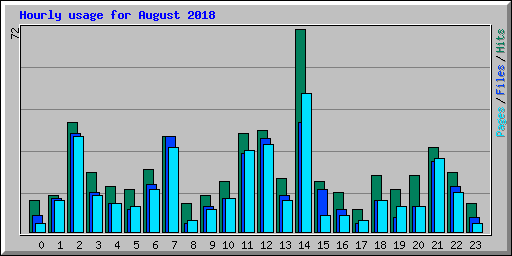 Hourly usage for August 2018