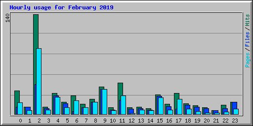 Hourly usage for February 2019
