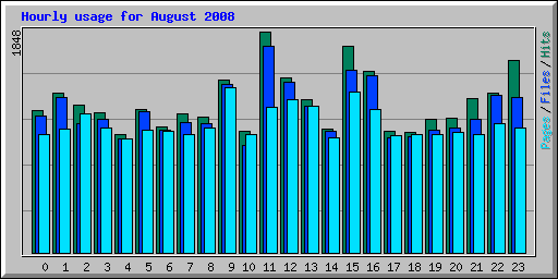 Hourly usage for August 2008
