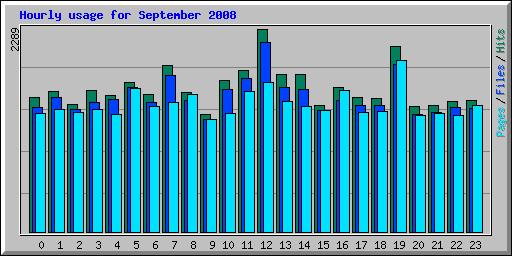 Hourly usage for September 2008