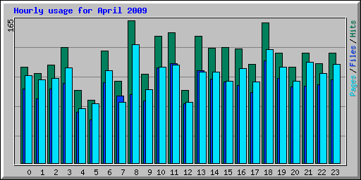 Hourly usage for April 2009