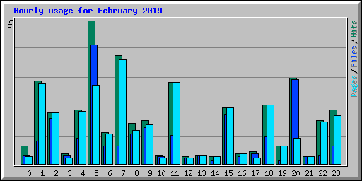 Hourly usage for February 2019