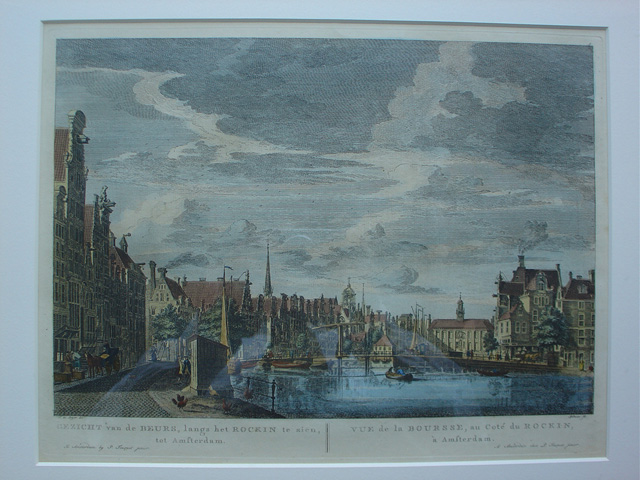 Beurs on Dam from Rokin circa 1780