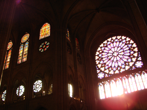 South transept window and windows above the apse