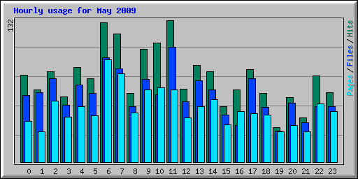 Hourly usage for May 2009