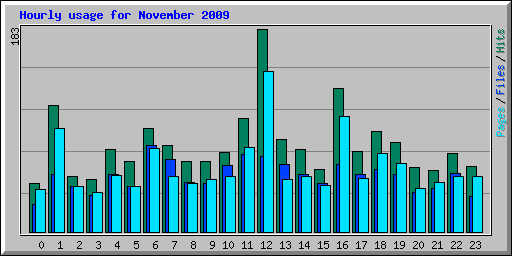 Hourly usage for November 2009