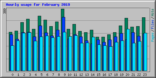 Hourly usage for February 2019