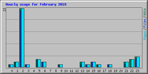 Hourly usage for February 2019
