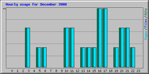 Hourly usage for December 2008