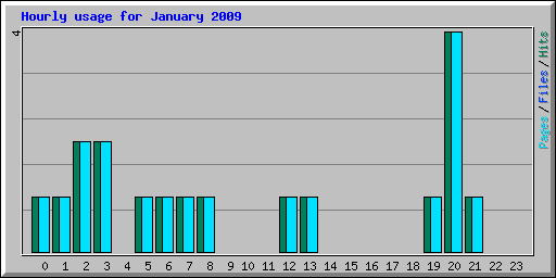 Hourly usage for January 2009