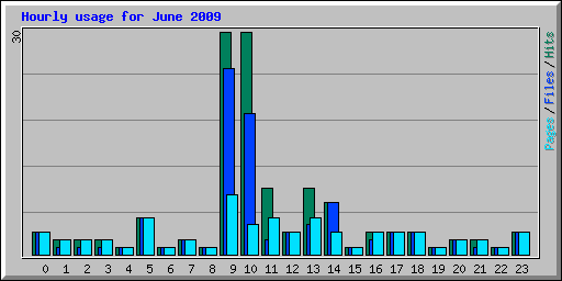 Hourly usage for June 2009