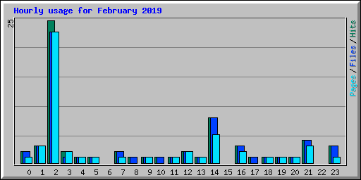 Hourly usage for February 2019