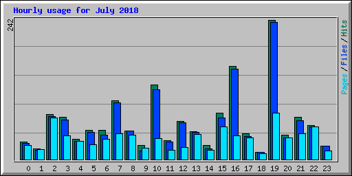 Hourly usage for July 2018