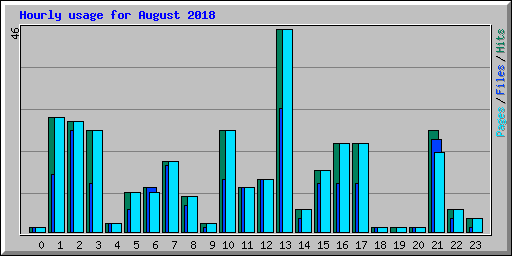 Hourly usage for August 2018