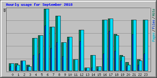 Hourly usage for September 2018