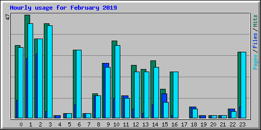 Hourly usage for February 2019