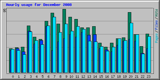 Hourly usage for December 2008