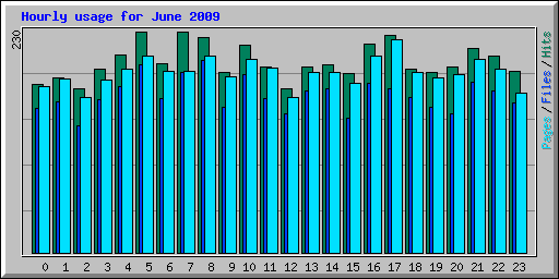 Hourly usage for June 2009