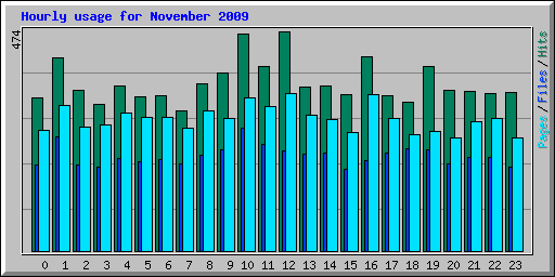 Hourly usage for November 2009
