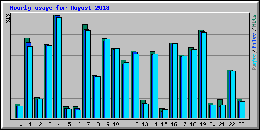Hourly usage for August 2018