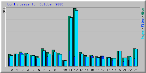 Hourly usage for October 2008