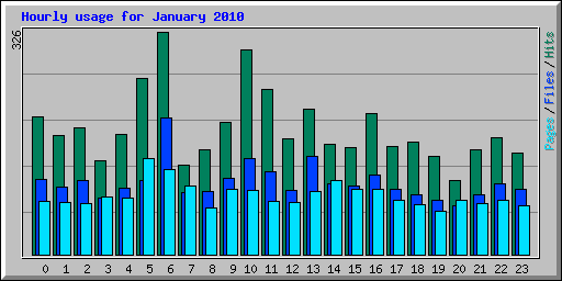 Hourly usage for January 2010