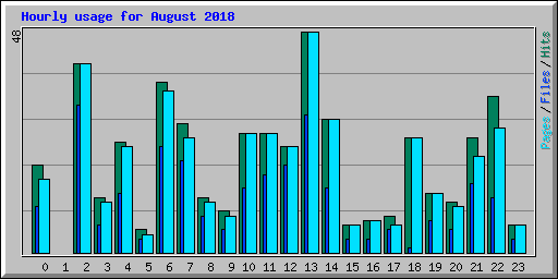 Hourly usage for August 2018
