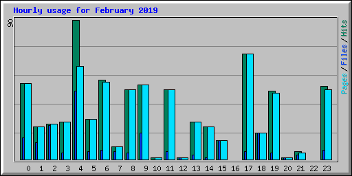 Hourly usage for February 2019