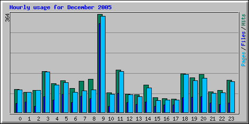 Hourly usage for December 2005