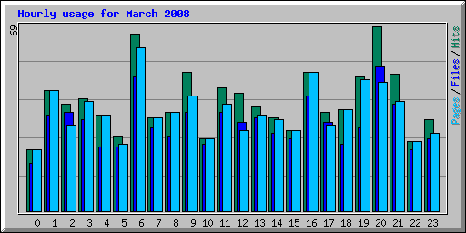 Hourly usage for March 2008