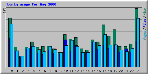 Hourly usage for May 2008