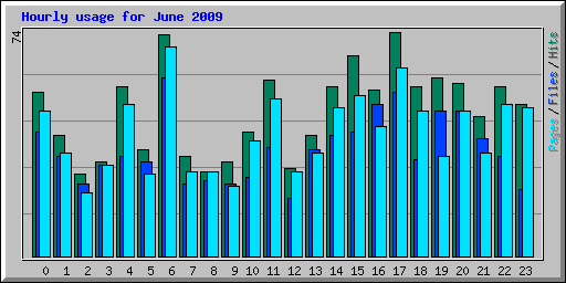 Hourly usage for June 2009