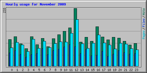 Hourly usage for November 2009