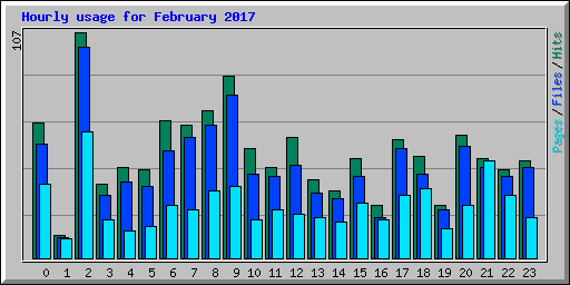 Hourly usage for February 2017