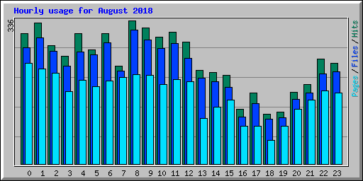 Hourly usage for August 2018