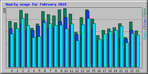 Hourly usage for February 2019