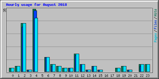 Hourly usage for August 2018