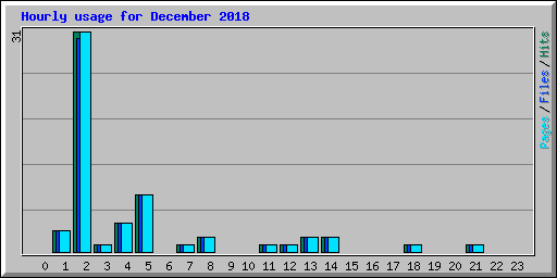 Hourly usage for December 2018