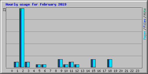 Hourly usage for February 2019