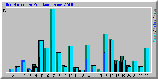 Hourly usage for September 2018