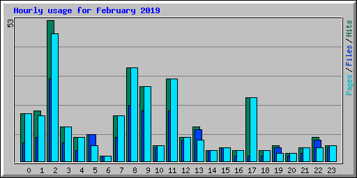 Hourly usage for February 2019